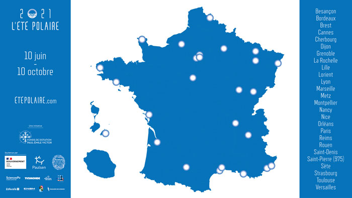 2021 L'été polaire. Carte des évènements en France 2021 L'été polaire. Carte des évènements en France